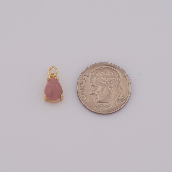 18Kゴールドフィルドティアドロップペンダント、アメジストチャーム