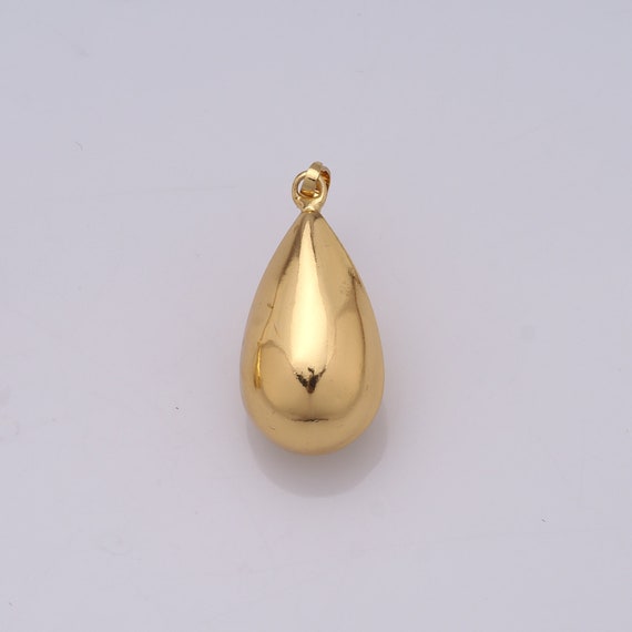18K Gold Filled Teardrop Pendant,Single Stone Pendant,Teardrop Charm,Single Stone Charm,DIY Jewelry Making，38x16x16