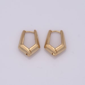 18K goud gevulde rechthoek oorbellen, mode oorbellen, dames oorbellen, 19,7x15x8,5mm