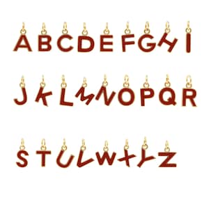 Colgante con iniciales del alfabeto dorado, esmaltado y relleno de oro de 18 quilates, elegante regalo, accesorios de regalo, fabricación de joyas DIY.