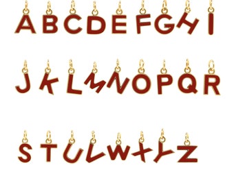 Gold Alphabet Initials Enamel Gold Filled 18k Alphabet Pendant Elegant Gift Gift Accessories DIY Jewelry Making