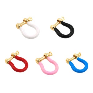 Horseshoe Anchor Shackle Buckle Jewelry Connection Buckle DIY Bracelet Necklace Jewelry Making Enamel Horseshoe D Ring 18.5x16.5x3mm