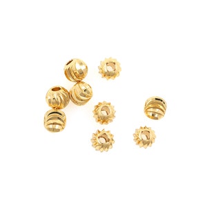 18K Gold Filled Spherical Spacer Beads, Wheel Spacer Beads, Bracelet Beads, Necklace Beads, DIY Jewelry Making，4mm 5.5mm