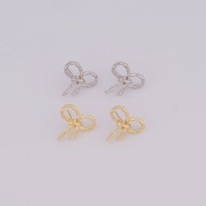 18K Gold Filled Bow Oorbellen, Fashion Oorbellen, Hypoallergene oorbellen, Cadeau voor haar, 20x22x5.5mm