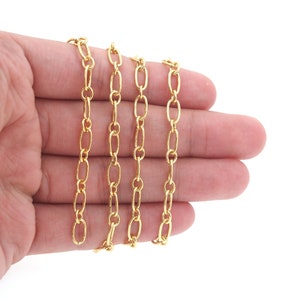 18K Gold Filled Büroklammer Kette, Mode Kette, Halbfertige Kette, DIY Schmuck machen，4.7x1x8,8mm