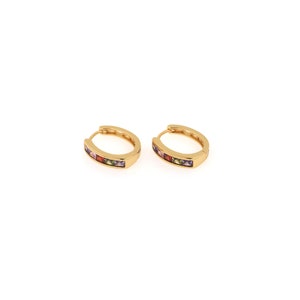 18K goud gevulde ronde oorbellen, micropavé CZ gouden hoepel oorbellen, delicate oorbellen, doe-het-zelf sieradenbenodigdheden, 19x17.5x4.5mm