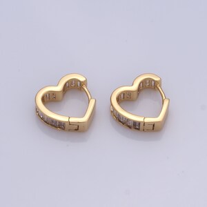 18K Gold Filled Heart Oorbellen, Micro Pavé CZ Love Oorbellen, Fashion Oorbellen, Dames Oorbellen, Cadeaus voor haar, 15x14,5x5mm