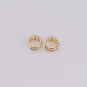 18K goud gevulde ronde oorbellen, Micro Pavé CZ Fashion oorbellen, cadeaus voor haar, 11x12x5mm