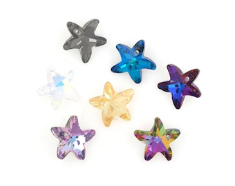 140pcs Crystal Pendant, 6721 Necklace Pendant, Crystal Starfish Pendant, Multi-Color Optional, DIY Jewelry Accessories