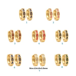 Feminisme Oorbellen, Vrouwelijke Symbool Gouden Oorbellen, Emaille Vrouwelijke Symbool Sieraden, DIY Sieraden Benodigdheden, Gouden Ster Symbool Oorbellen, 13x14x3.5mm