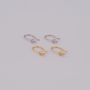 18 kt gold filled U-vorm oorbellen, CZ hypoallergene oorbellen, accessoires, doe-het-zelf sieraden maken, 14 x 8 x 2,5 mm