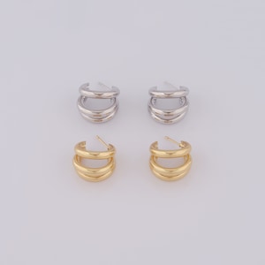 18K Gold Filled Open Hoop Earrings, Fashion Earrings, Hypoallergenic Earrings, Gifts for Her ,23.5x19x24mm