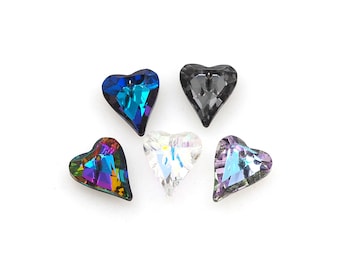 280pcs colgante de cristal en forma de corazón, encanto de cristal en forma de corazón, collar de amor, multicolor opcional, accesorios de cristal de joyería de bricolaje