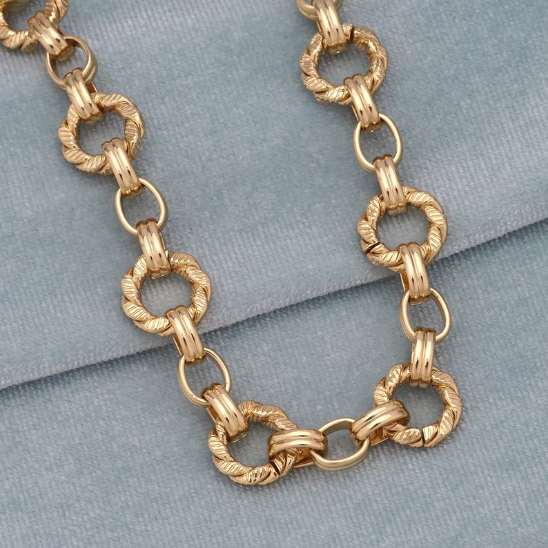 18K Gold Filled Rope Necklace, Oval Necklace, Twisted Necklace ...