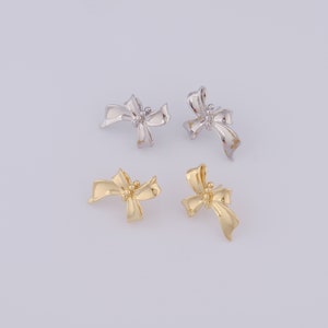 18K Gold Filled Bow Oorbellen, Fashion Oorbellen, Hypoallergene oorbellen, Cadeau voor haar, 19x23x5mm