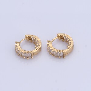 18K Gold Filled Circle Oorbellen, Micro Pavé CZ Hoop Oorbellen, Dames Oorbellen, Cadeau voor haar, 16,5x15x5mm