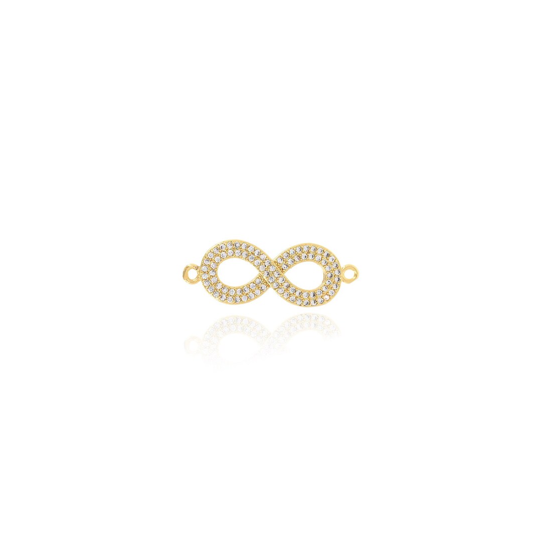 Micropavé CZ Infinity Connector 18K Gold Filled Infinity Connector Gold ...