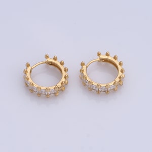 18K goud gevulde ronde oorbellen, micropave Zirconia hoepel oorbellen, damesoorbellen, cadeaus voor haar, 16,5x16x5,5mm
