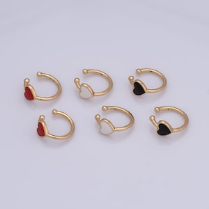 18K Gold Filled Heart Earrings Clips, Fashion Earrings, Women's Earrings, Gifts for Her，12x11x5.5mm