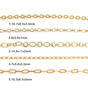 18K Gold Filled Büroklammer Kette, Verschluss Kette, Verdrehte Kette, Halbfertige Kette, DIY Schmuckherstellung