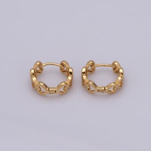 18K goud gevulde ronde oorbellen, hartoorbellen, modeoorbellen, damesoorbellen, 14x15x5mm