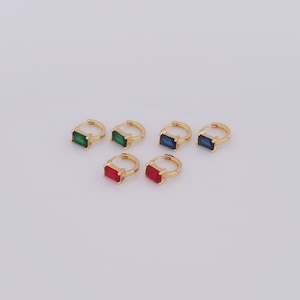18K goud gevulde ronde oorbellen, Zirconia vierkante oorbellen, mode oorbellen, cadeaus voor haar, 13x11x5,5 mm