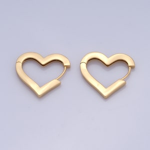18K goud gevulde hartoorbellen, modeoorbellen, damesoorbellen, cadeaus voor haar, 26x24x2,5 mm