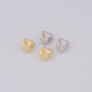 18K Gold Filled Heart Stud Oorbellen, Fashion Oorbellen, Hypoallergene oorbellen, Cadeau voor haar, 19,5x20,5x10,5mm