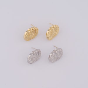 18K goud gevulde ovale oorbellen, stijlvolle oorbellen, cadeaus voor haar, 20x14x3,5 mm