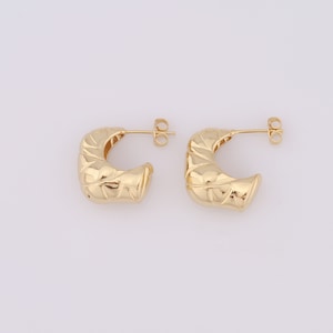 18K goud gevulde open oorbellen, mode oorbellen, cadeau voor haar, 19x18x10,5 mm