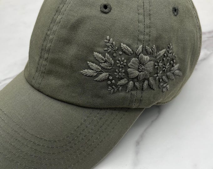 Angora/Wool Blend Hat in Olive Green
