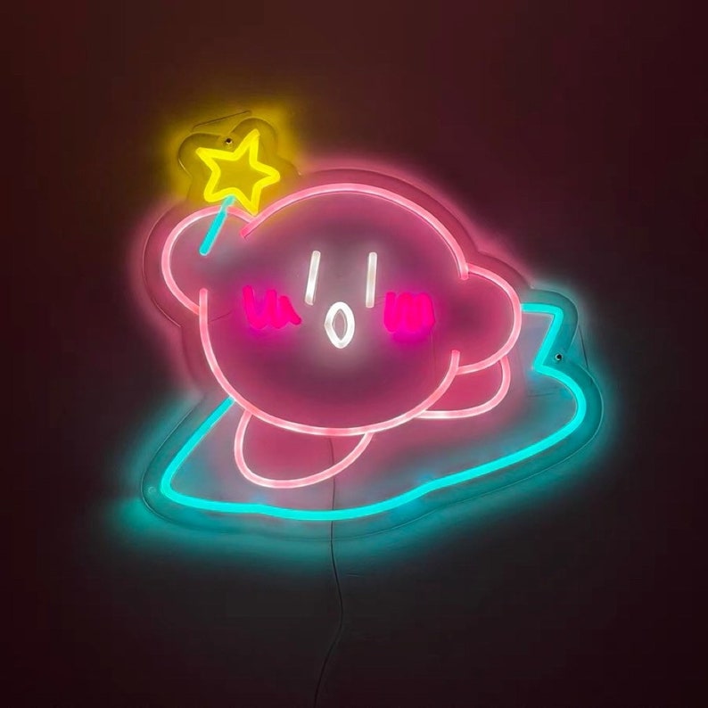 Kirby Neon Sign Decor Gaming Custom Kirby Light Kirby Neon - Etsy Canada