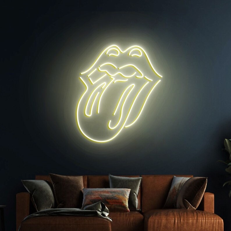 Rolling Stones Neon Sign Neon Sign Wall Decor Tongue Neon Etsy