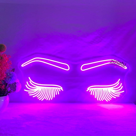 Eyelashes Neon Sign Eyebrows Neon Light Neon Signs for Etsy