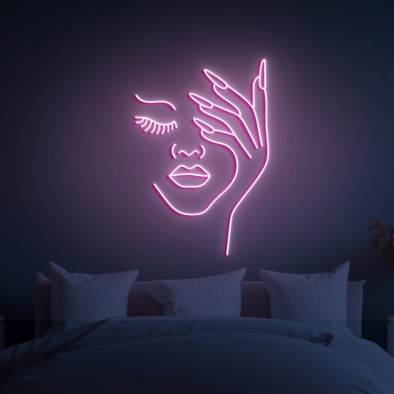 Beauty Face Led Neon Beauty Room Wall Decoration Lights Etsy