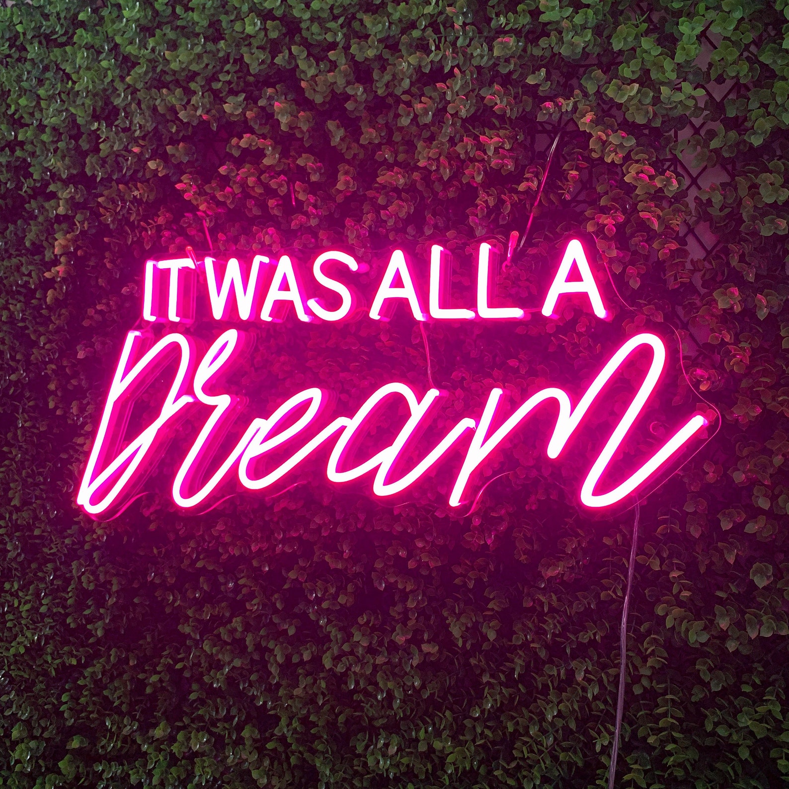 It Was All A Dream Neon Sign Light Wall Art Bedroom Decor Etsy