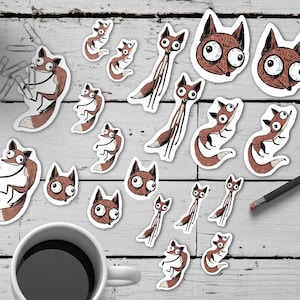 Fox Quirky Matte Vinyl Stickers 20 Pack