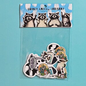 Raccoon Sticker Pack 20 Matte Vinyl Stickers - Etsy