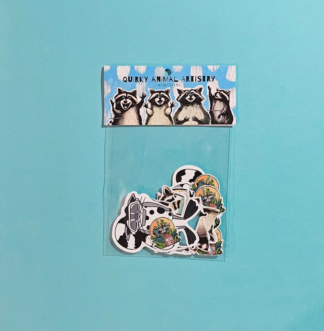 Raccoon Sticker Pack 20 Matte Vinyl Stickers - Etsy