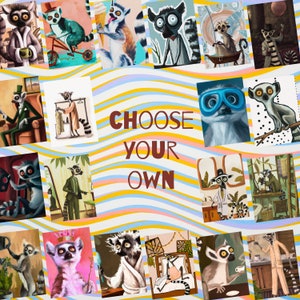 Lemur Greeting Cards Variety Pack Choose Your Own Blank Cards 5x7 Inches