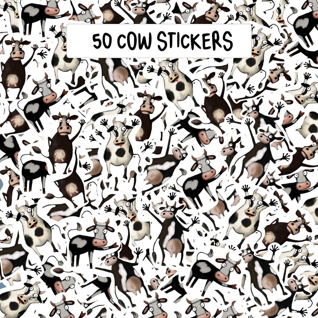 Cow Sticker Set - 50 Individual Stickers - Various Sizes - Etsy