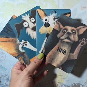 Dog Hi Greeting Cards 3.5x5 inches Variety Pack with Envelopes Funny Hello Cards Just Because Card 3.5x5 inches