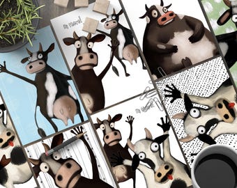 Cow Greeting Cards 8 or 16 Count Just Because Cards With Envelopes 5x7 Inches