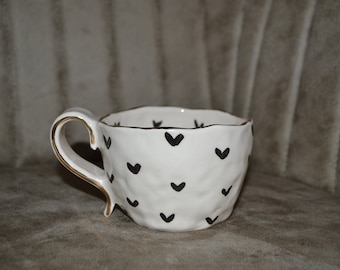 Heart Coffee Mug - Handmade