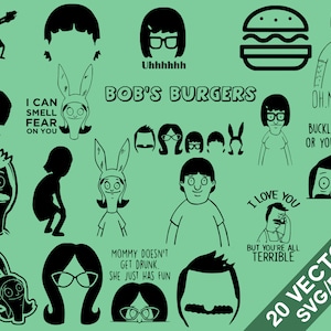 Bob&#39;s Burgers SVG, PNG, Bob&#39;s Burgers  clip art, digital files, cricut files, cut files, Bob&#39;s Burgers  vector, Bob&#39;s Burgers