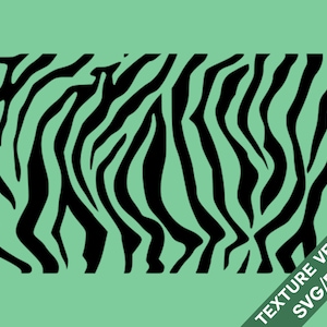 May include: A repeating pattern of black zebra stripes on a light green background. The image has a texture vector design, suitable for various applications. The text "TEXTURE VECTOR SVG/PNG" is in the lower right corner.