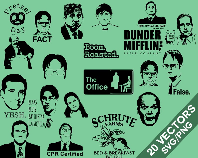 Download The Office Vector Pack SVG Png The Office clip art The | Etsy