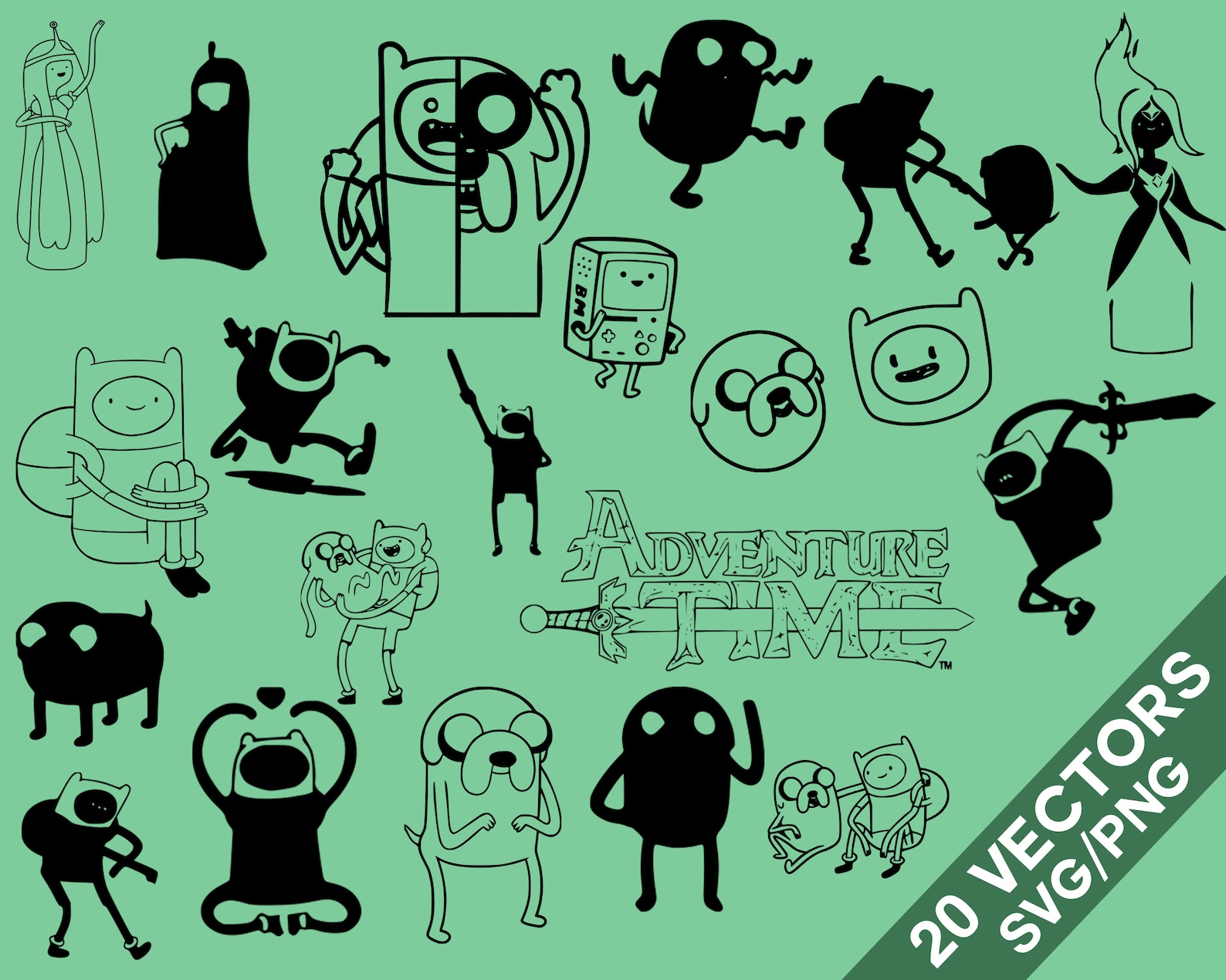 Adventure time vector pack svg png adventure time clip art