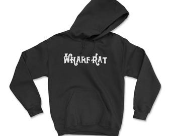 Wharf Rat Hoodie Sweatshirt, Grateful Hippie, Retro Shakedown Street Tour, Dead Concert Hooded Sweater, Jerry Garcia, Bob Weir
