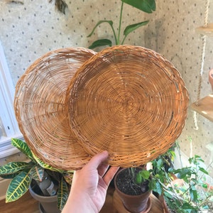 Vintage Boho Wicker Wall Decor // set of 2